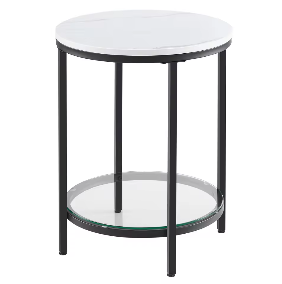 Design-Beistelltisch mit Marmor-Effekt | Kompakt & Edel