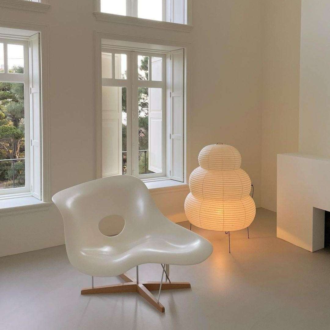 Weiße Reispapier Tischlampe | Japanischer Stil