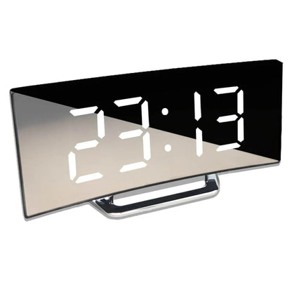 Moderner LED-Digitalwecker Mit Geschwungenem Design | Stilvoll & Funktional