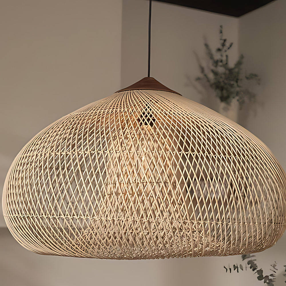LED Pendellampe Für Wohnzimmer | Geflochtenes Rattan