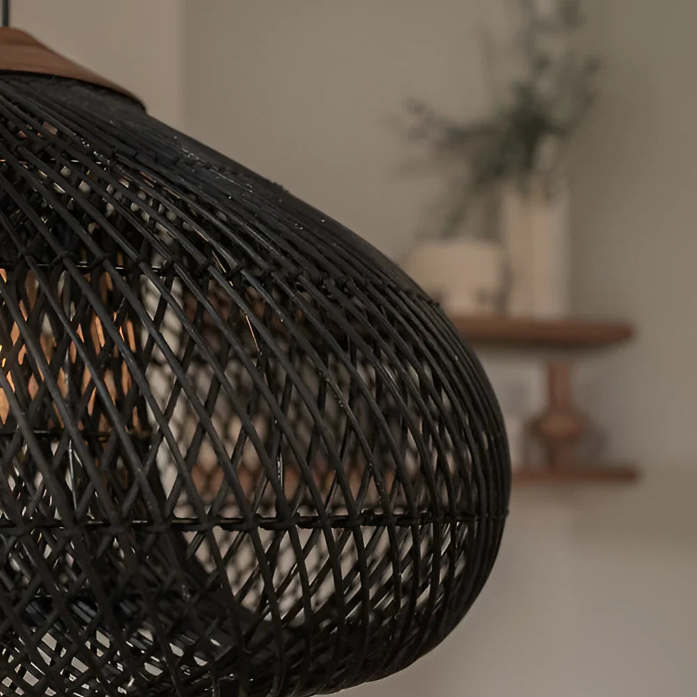 LED Pendellampe Für Wohnzimmer | Geflochtenes Rattan