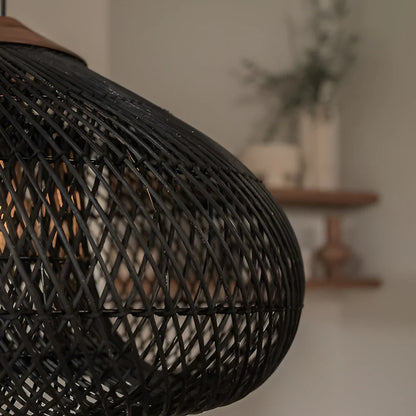 LED Pendellampe Für Wohnzimmer | Geflochtenes Rattan