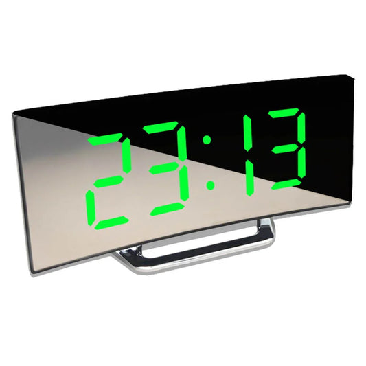 Moderner LED-Digitalwecker Mit Geschwungenem Design | Stilvoll & Funktional