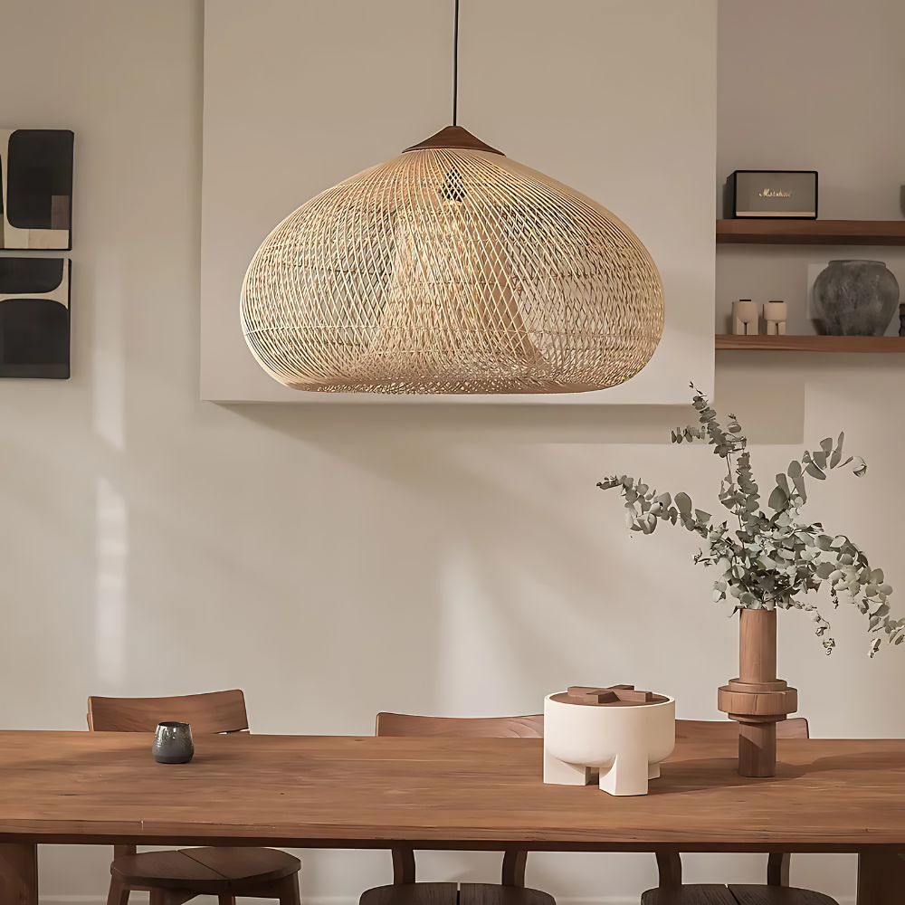 LED Pendellampe Für Wohnzimmer | Geflochtenes Rattan