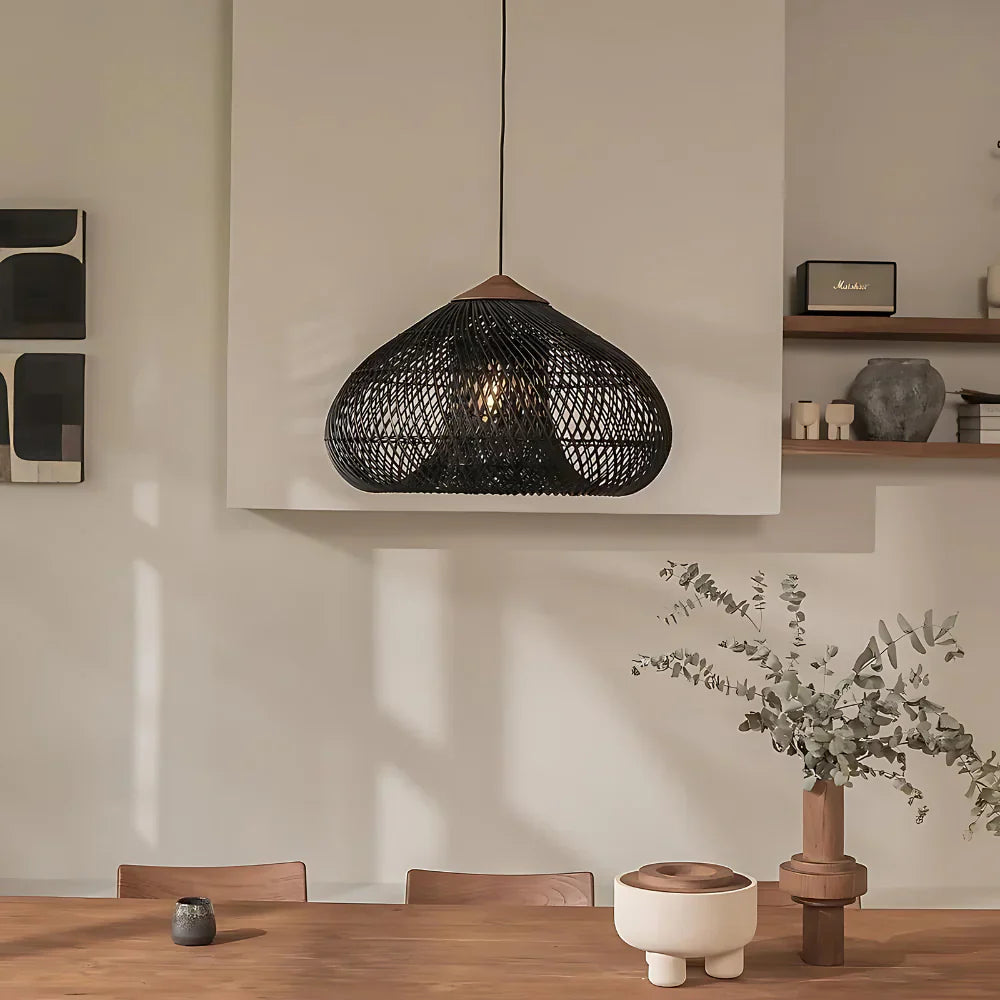 LED Pendellampe Für Wohnzimmer | Geflochtenes Rattan