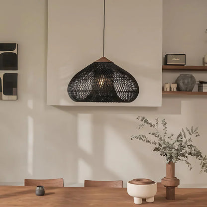LED Pendellampe Für Wohnzimmer | Geflochtenes Rattan