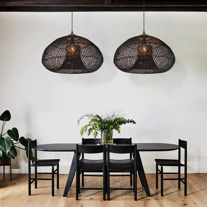 LED Pendellampe Für Wohnzimmer | Geflochtenes Rattan