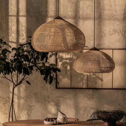 LED Pendellampe Für Wohnzimmer | Geflochtenes Rattan