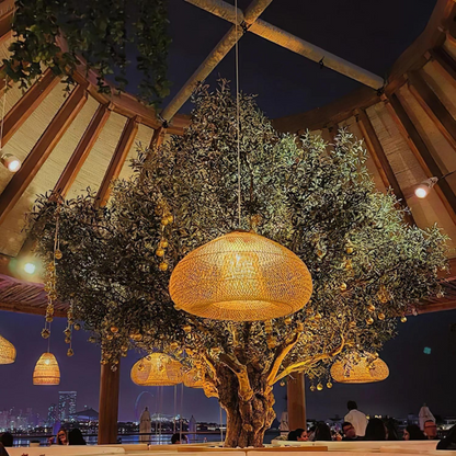 LED Pendellampe Für Wohnzimmer | Geflochtenes Rattan