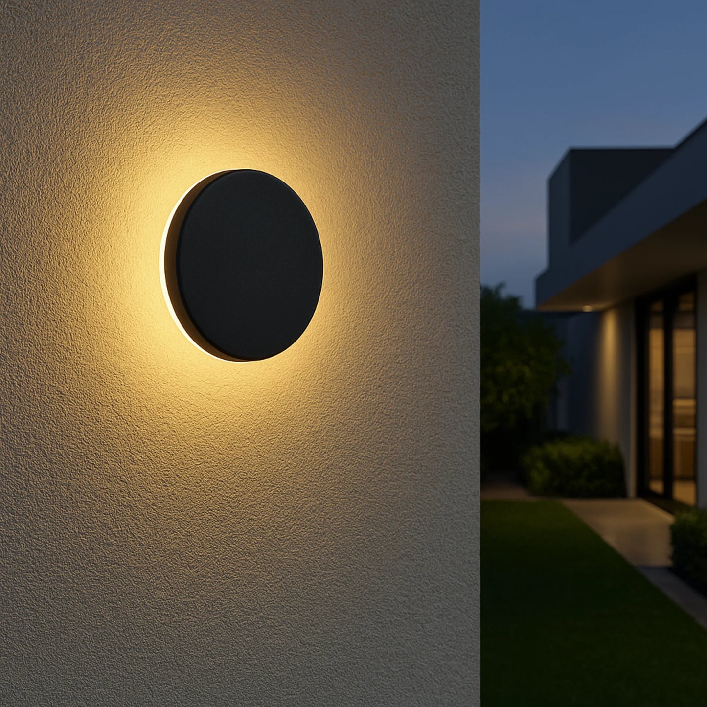 Runde LED Wandleuchte Für Garten | Wiederaufladbar