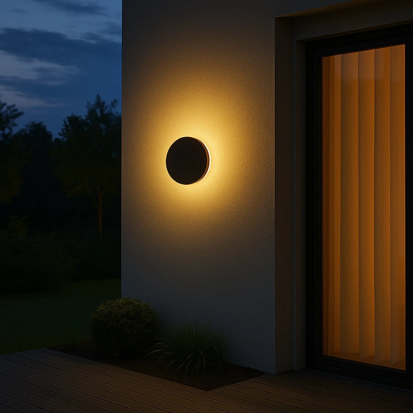 Runde LED Wandleuchte Für Garten | Wiederaufladbar