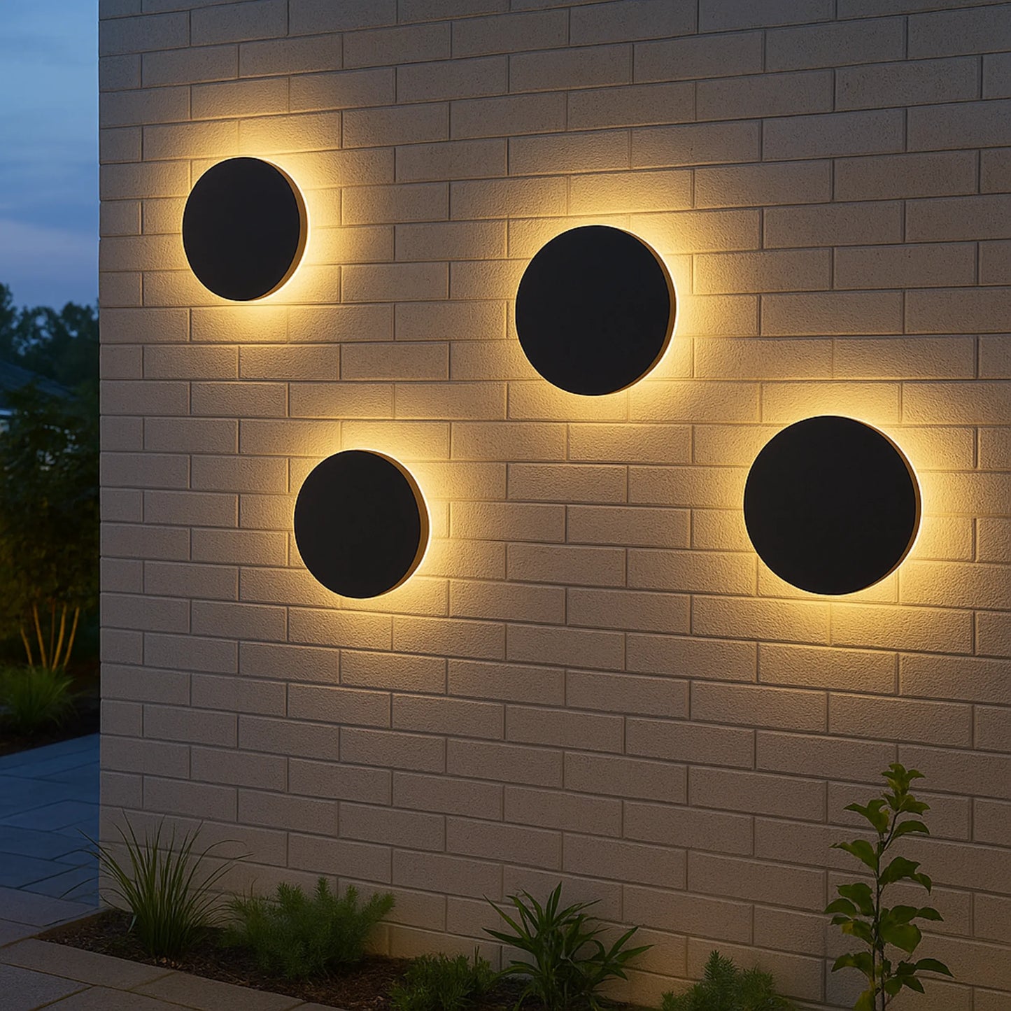 Runde LED Wandleuchte Für Garten | Wiederaufladbar