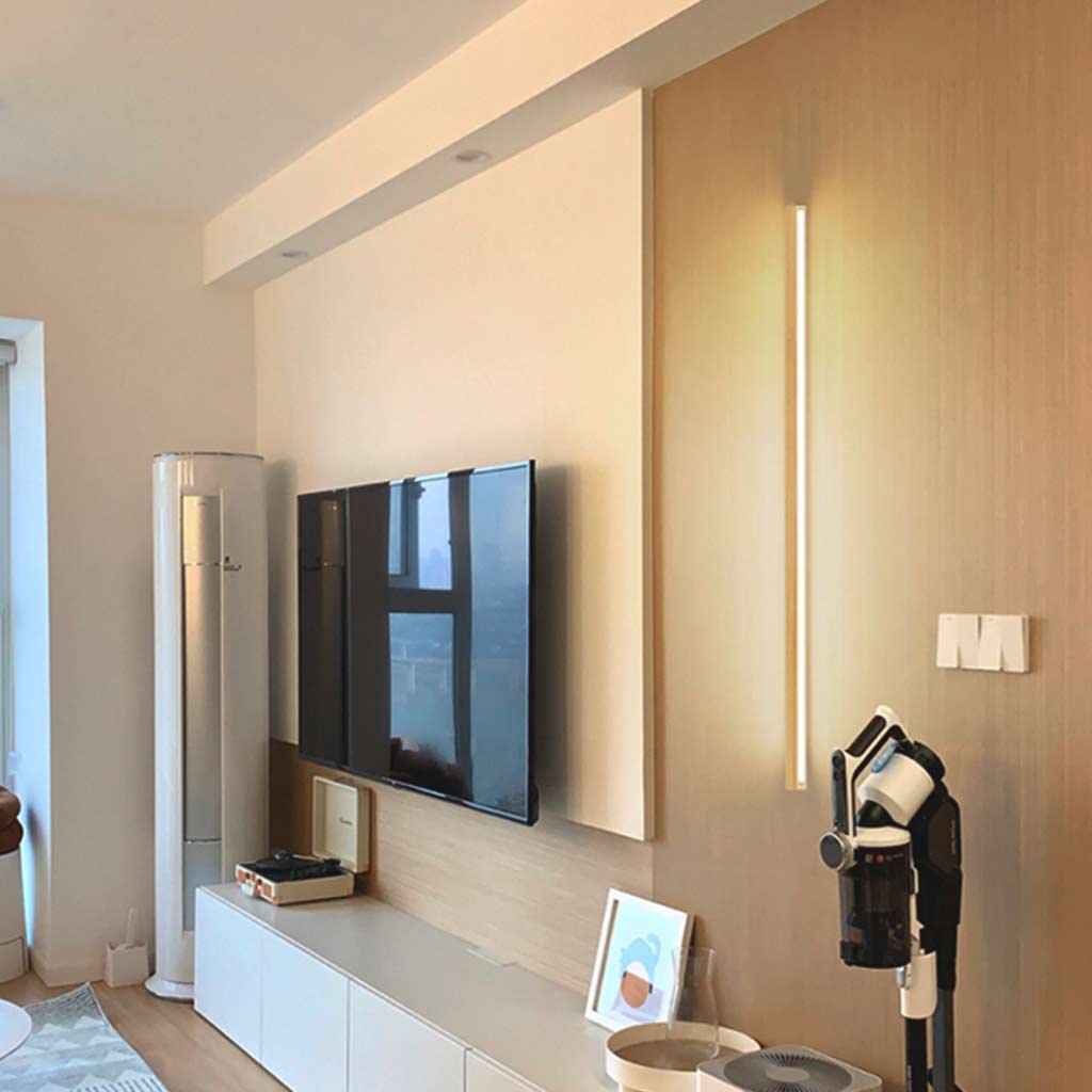 Wandmontierte LED-Lichtleiste Linear Holz | Moderne Wandlampe aus Holz