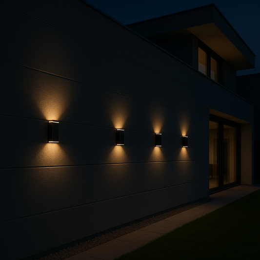 Quadratische LED Wandleuchte Für Garten | Licht Oben Und Unten