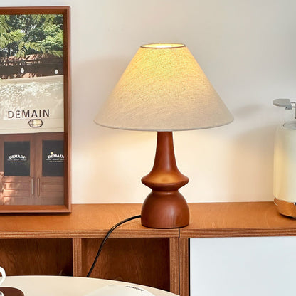 Vintage Holz Tischlampe | Für Wohnzimmer