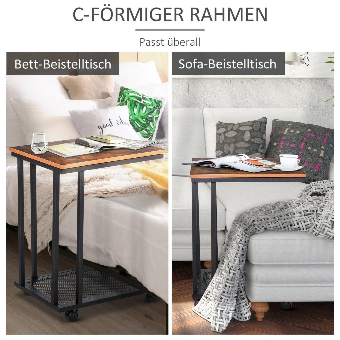 Rolltisch Modern | Vielseitig Als Couch- Oder Beistelltisch Nutzbar