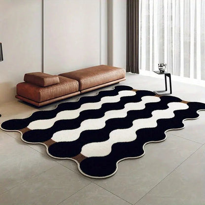 Wellenförmiger Teppich | Für das Wohnzimmer