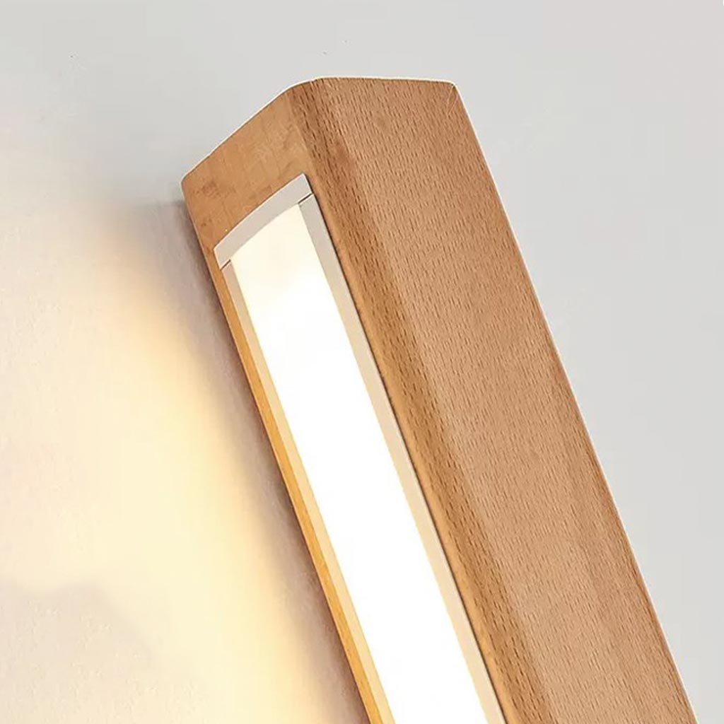 Wandmontierte LED-Lichtleiste Linear Holz | Moderne Wandlampe aus Holz