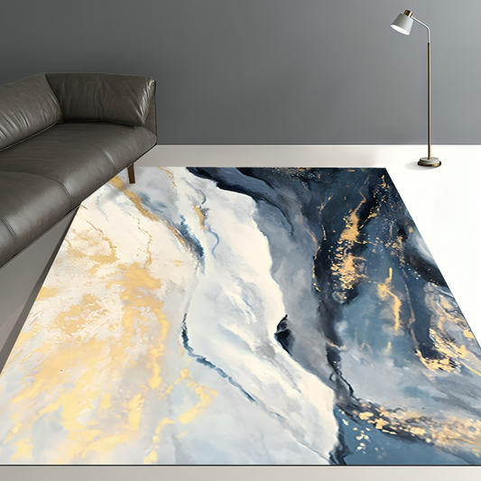 Abstrakter Teppich Für Wohnzimmer | Blau