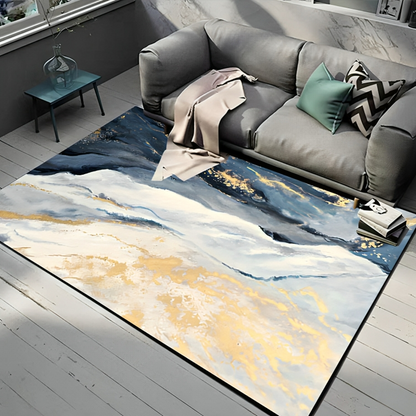 Abstrakter Teppich Für Wohnzimmer | Blau