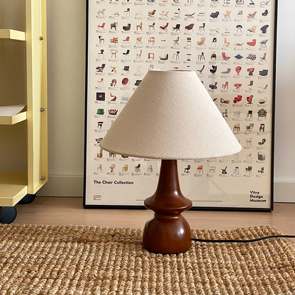 Vintage Holz Tischlampe | Für Wohnzimmer