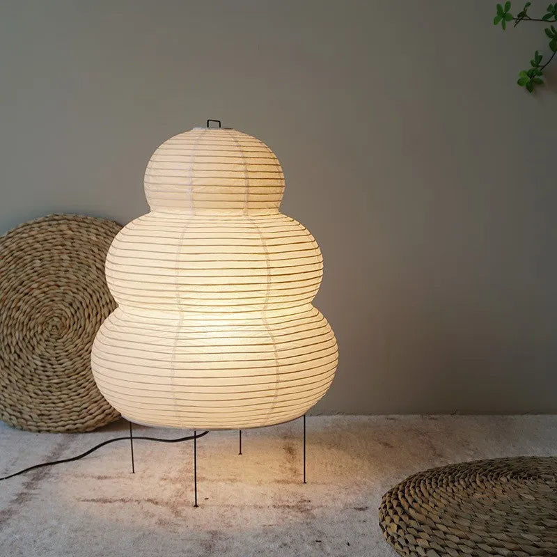 Weiße Reispapier Tischlampe | Japanischer Stil