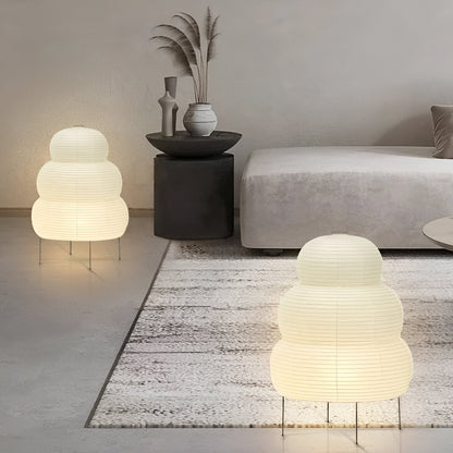 Weiße Reispapier Tischlampe | Japanischer Stil