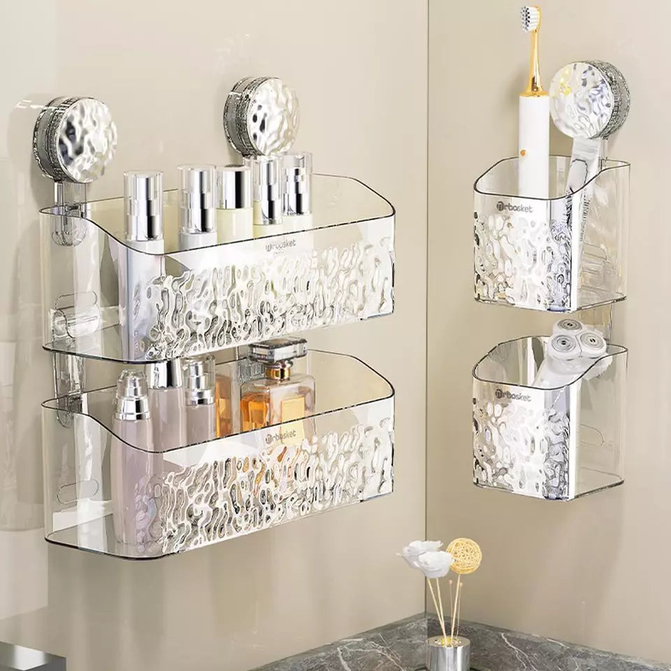 Badezimmer Regal mit Saugnapf | Stabiler Halt ohne Bohren
