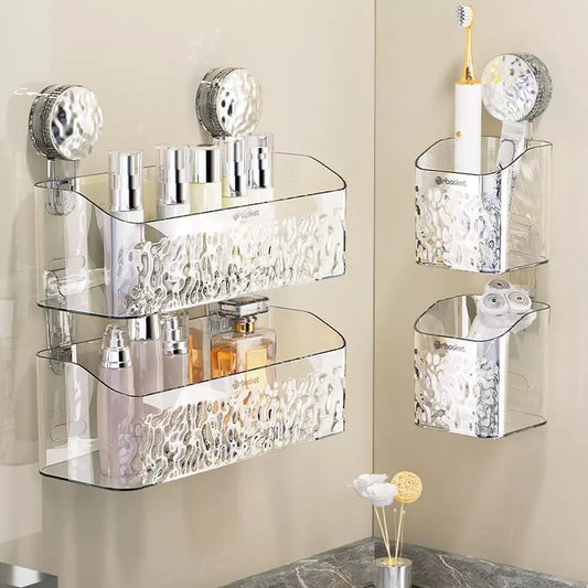 Badezimmer Regal mit Saugnapf | Stabiler Halt ohne Bohren