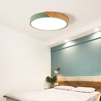 Nordische Holzmakrone Deckenleuchte Schweiz | Kreisförmiges Holz Design