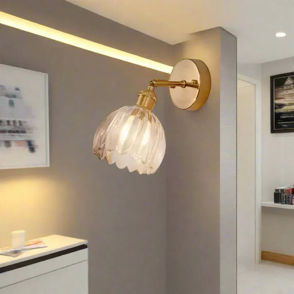 Retro Blumen Wandleuchte | Glas